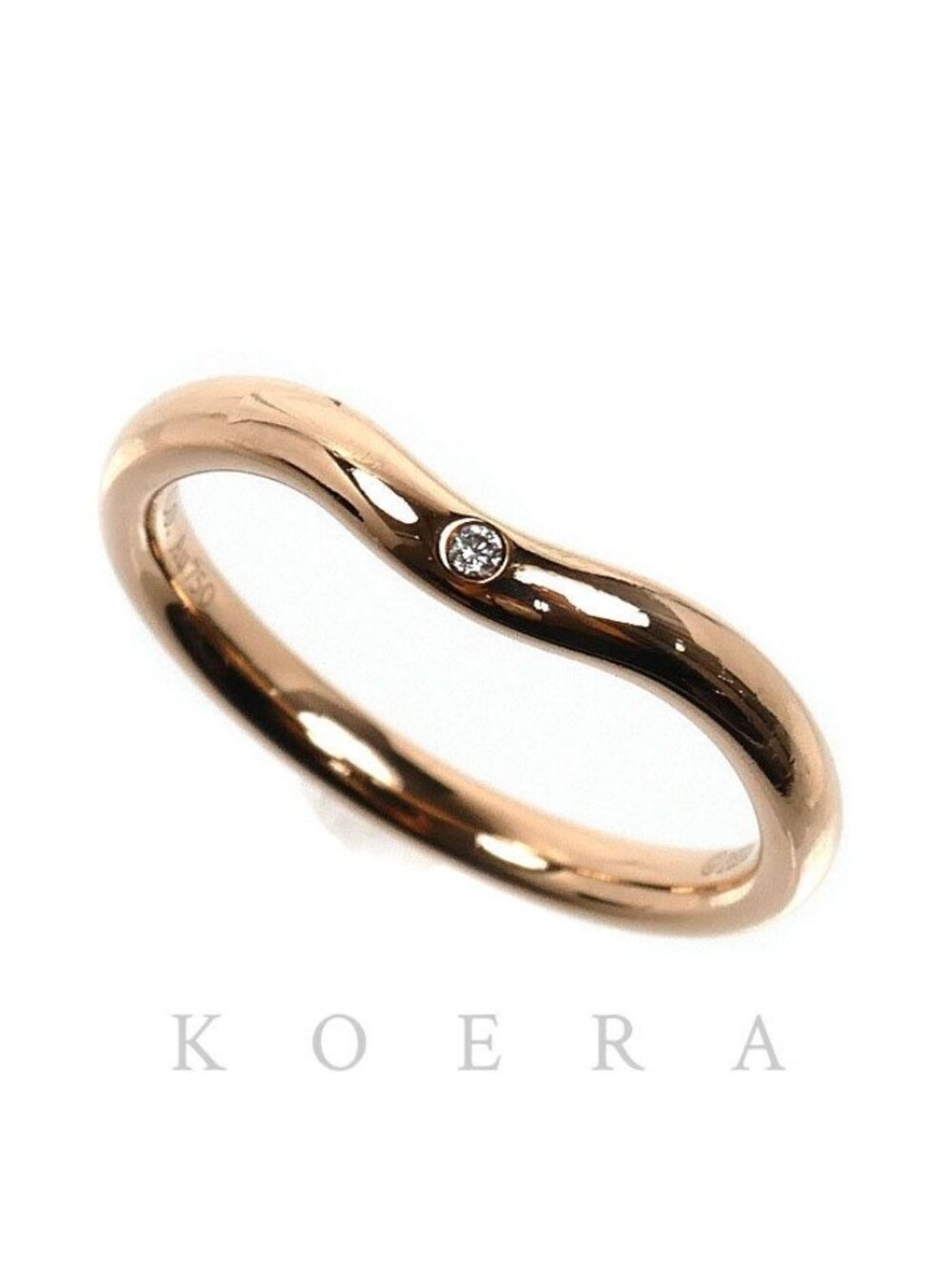 Tiffany & Co 18k Pink Gold Curved Band Diamond Ring